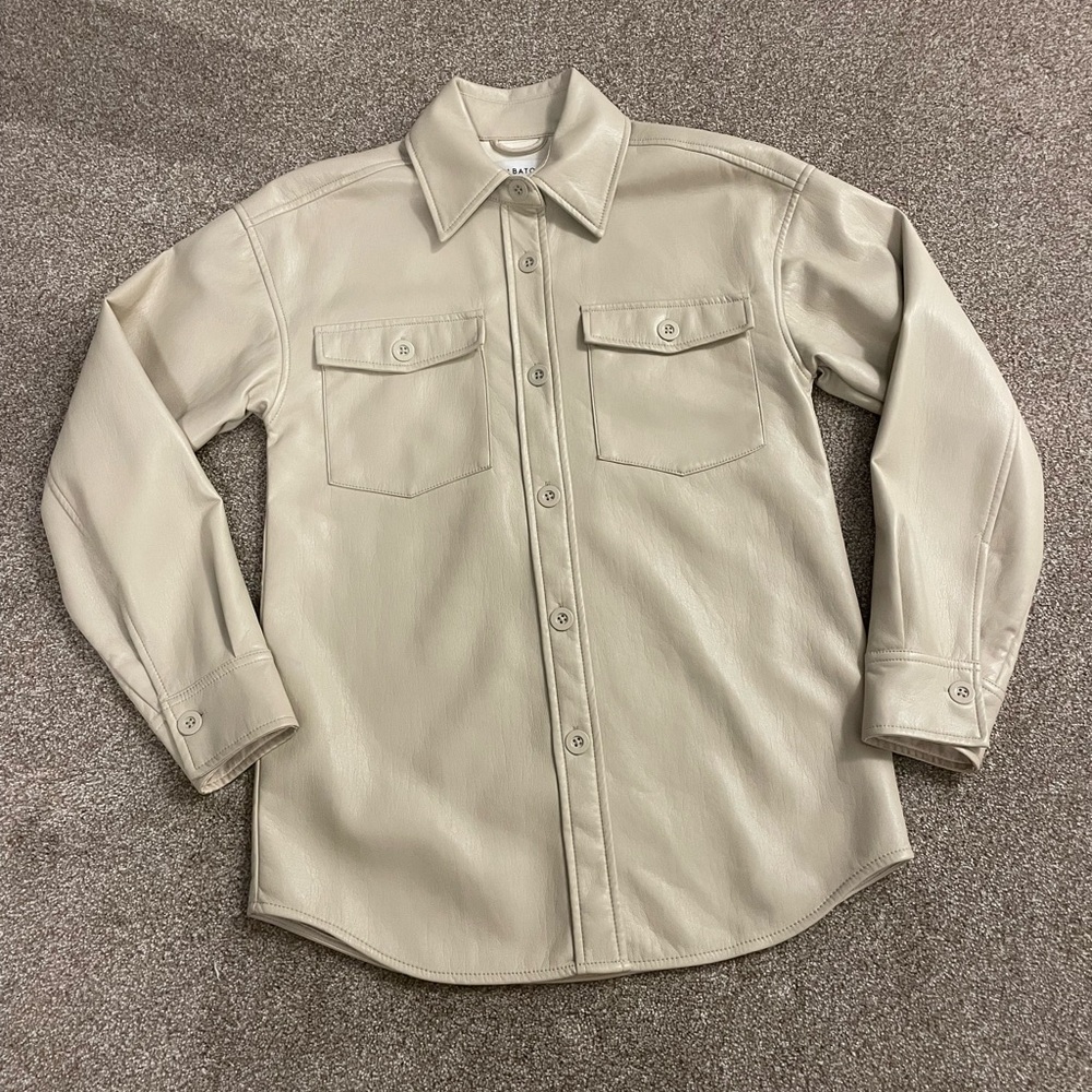 Babaton Vegan Leather Shirt Jacket